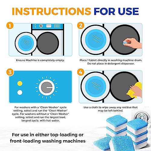 Washing Machine Cleaner Tablets 24 pack Powerful Descaler (24 Count)