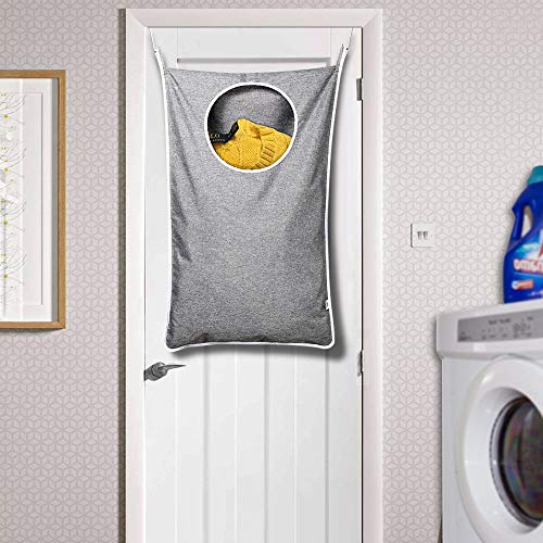 Hanging Laundry Hamper Bag with 2 Different Types of Hooks