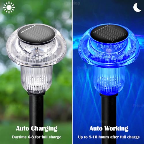 Solar Lights Outdoor Waterproof 8 Pack Garden Decor Color Changing (8 Count)