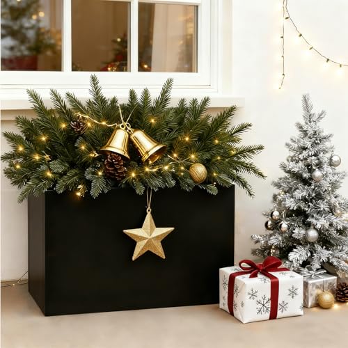 Metal Rectangular Planter 30" L x 12" W x 24" H Tall Black Metal Planter
