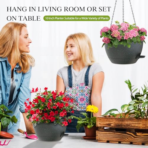10 Inch Hanging Baskets 2 PC with Chains (2 Count)