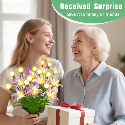 4 Pack Lily Flower Solar Garden Lights (2 Count)