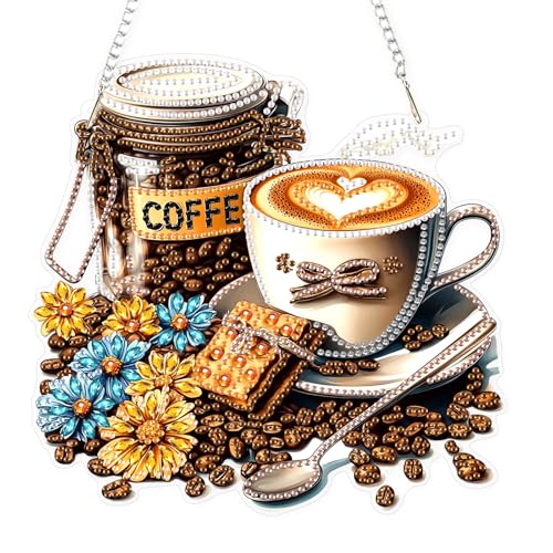 DIY Coffee Beans Diamond Painting Hanging Ornament