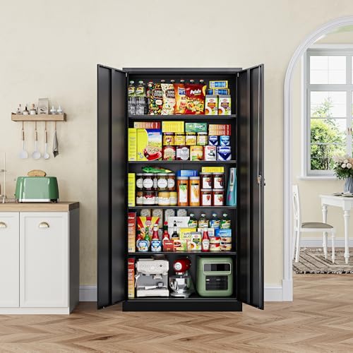 Metal Garage Storage Cabinets with Lock Door and Adjustable Shelves