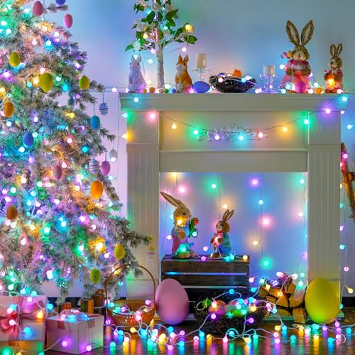 33 ft 100 LED Connectable Globe Easter Lights String Indoor