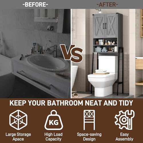 Metal Frame Over The Toilet Storage Cabinet