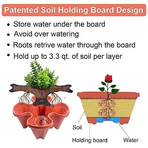 Stackable Planters 5 Tier Vertical Garden Planting Tower Planters Strawberry
