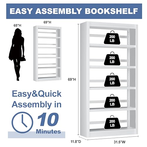 Metal Bookshelf (5 Count)