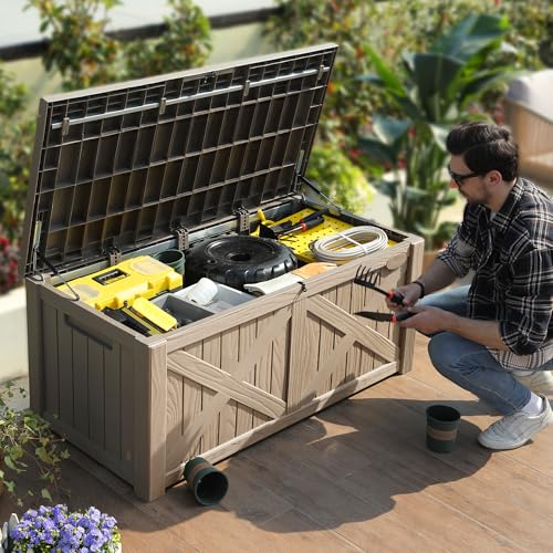 150 Gallon Large Outdoor Storage Box with X