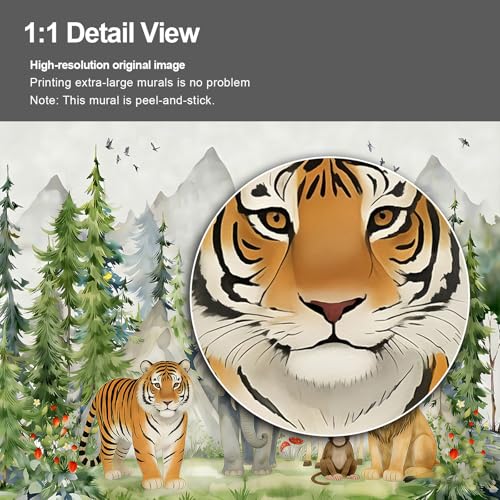 Nursery Wildlife Forest wall Mural Peel and Stick Wallpaper for Bedroom Living Room