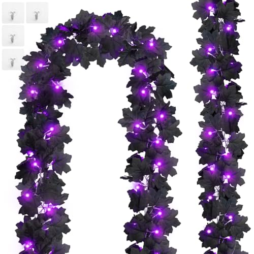 2 Pack Halloween Garland with Lights Decor 20 Ft 60 Led (2 Count)