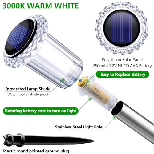 Solar Garden Lights Outdoor Waterproof Warm White LED 15 Pack (15 Count)