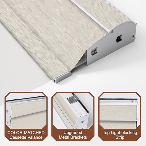 Cordless Dual Roller Shades. Beige & White.78 W x 56" H