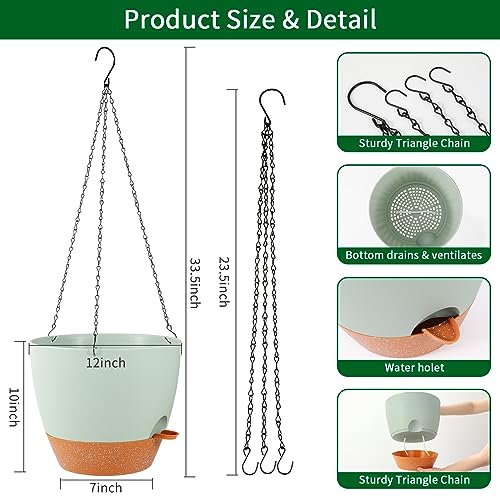 12 Inch Self Watering Hanging Planter