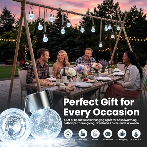 Hanging Solar Lights for Outside Garden Solar Hanging Lanterns 12 Pc (12 Count)