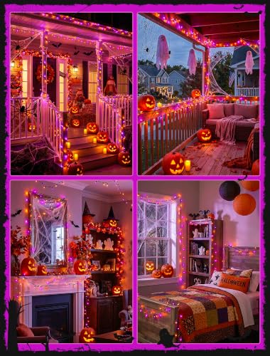 Purple and Orange Halloween Lights (26 Foot)