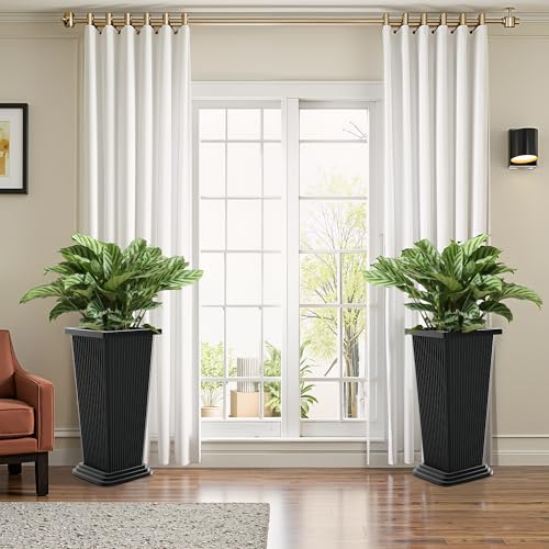 Set of 2 Tall Planters for Outdoor Plants (2 Count)