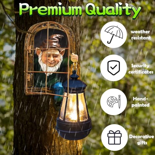 10'' Garden Gnome Statue with Solar Lights