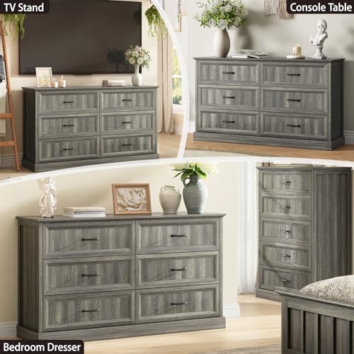 Farmhouse 6 Drawer Dresser for Bedroom