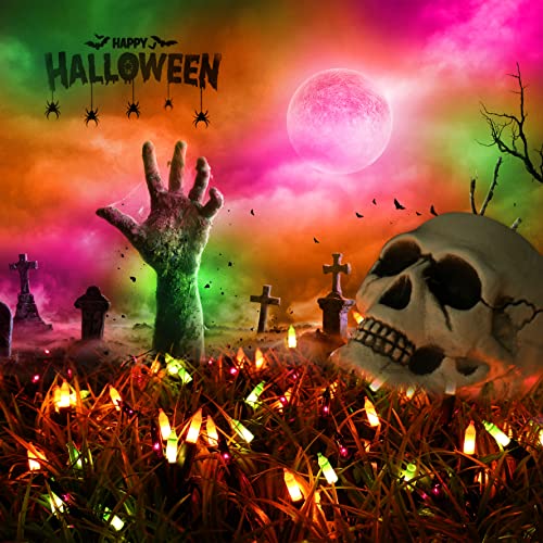 Purple & Green & Orange Halloween Incandescent Lights 21.3ft 100 ct