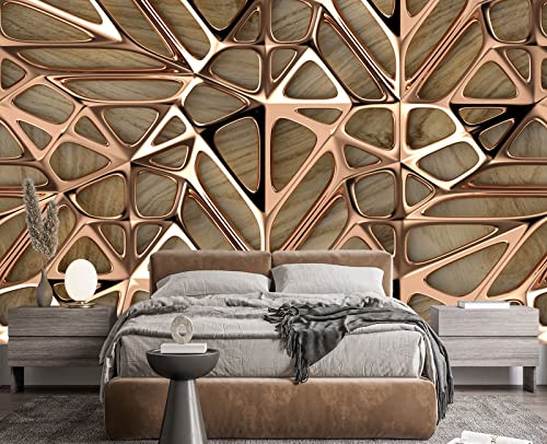 3D Metal wall Mural Wallpaper for Bedroom 178" x 117" (144.6 Sq Ft)