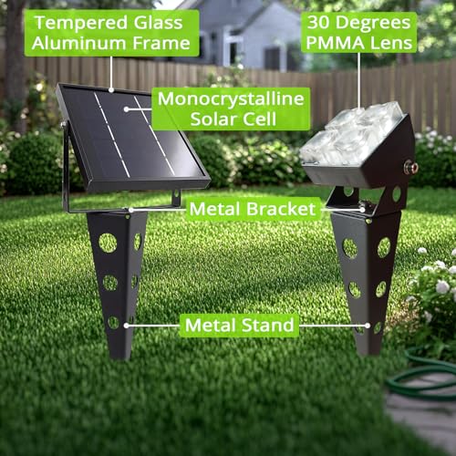 Solar Spot Lights Outdoor Waterproof IP65 Landscape Spotlights with Metal Stake 42ft Cable 3