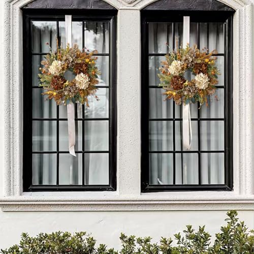24 Inch Fall Wreaths for Front Door with Hydrangea