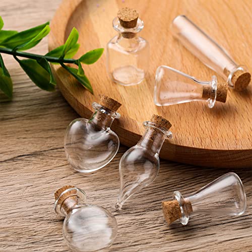 140 Pcs Mini Glass Bottles with Cork Stoppers Tiny Wishing Potion Bottles