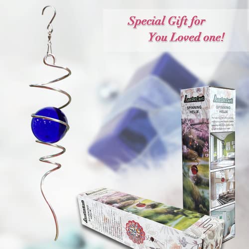 Wind Spinner Tail Gazing Ball Spiral Tail Wind Spinner Stabilizer Sun Catcher Visual Illusion in Spinning Yard Art Decor
