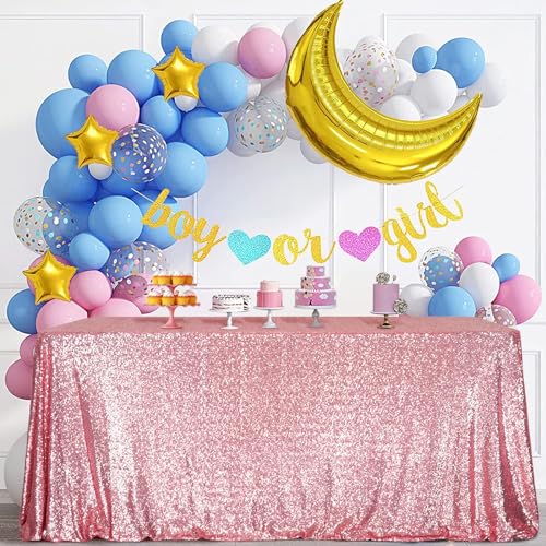 Sequin Tablecloth 60x120 Inch Fuchsia Pink for Wedding Party
