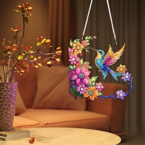 DIY Hummingbird Diamond Painting Hanging Ornament