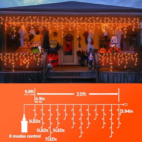 Orange Lights for Halloween (33 Foot)