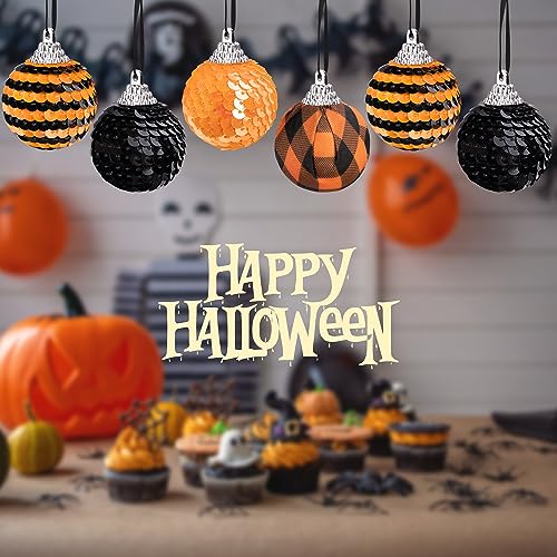 24 Pcs Halloween Sequin Hanging Ball Ornaments (24 Count)