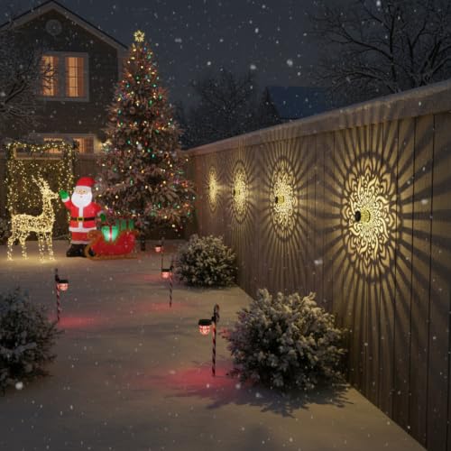 2 Pack Solar Fence Lights Metal Solar Powered Outdoor Deck Step Wall Lights Mandala Theme Waterproof Fence Light for Garden Post Patio Backyard Yard Decor (2 Count)