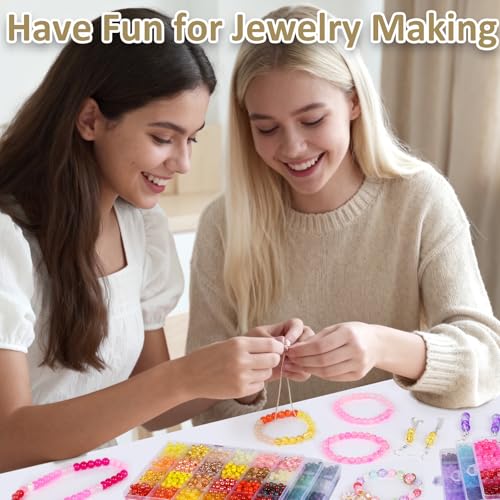 About 7200PCS 6mm Glass Beads Bracelet Making Kit (7200 Count)