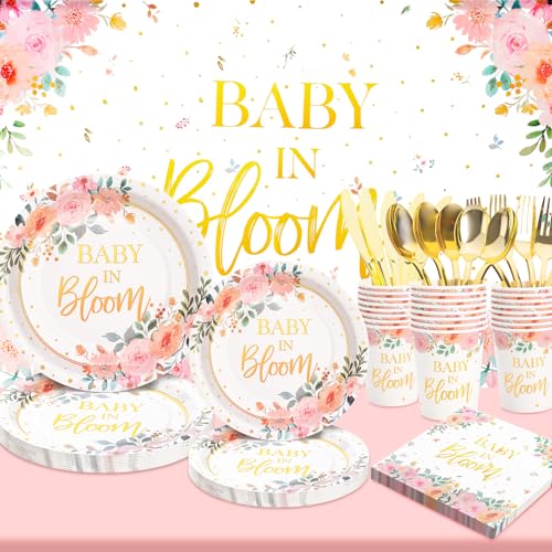 169 Pcs Baby in Bloom Baby Shower Decorations for Girl (169 Count)