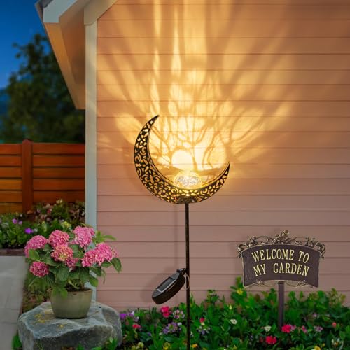 Moon Solar Lights Outdoor Garden Decor Gifts for Mom Women