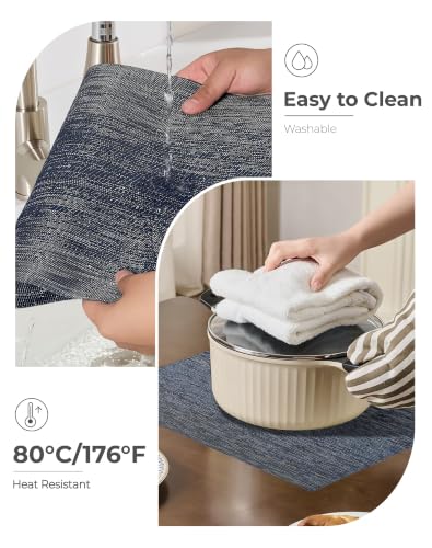 Denim Blue Placemats Set of 8 (8 Count)