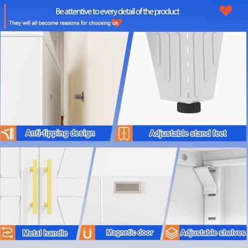 74.8" Tall Kitchen Pantry Cabinet