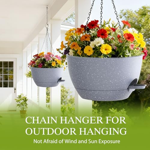 12 Inch Hanging Baskets 2 PC with Chains (2 Count)