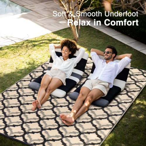 Outdoor Rug 9x12 ft Waterproof Reversible Braided Mat