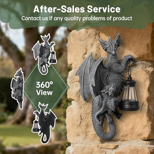 Solar Dragon Decor Tree Hugger Statue