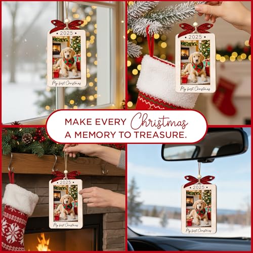 My First Christmas Dog Photo Frame Ornament 2025
