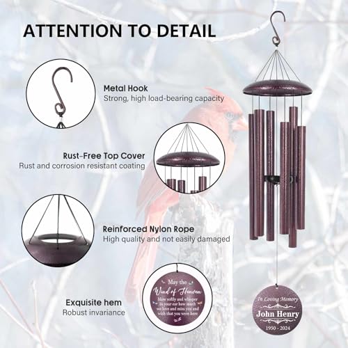Large Memorial Wind Chimes for Loss of Lover30