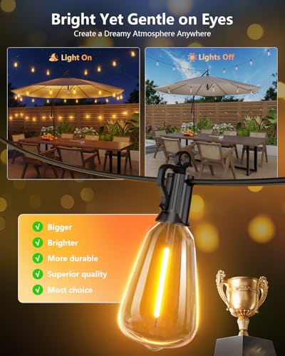 202FT Solar String Lights Outdoor