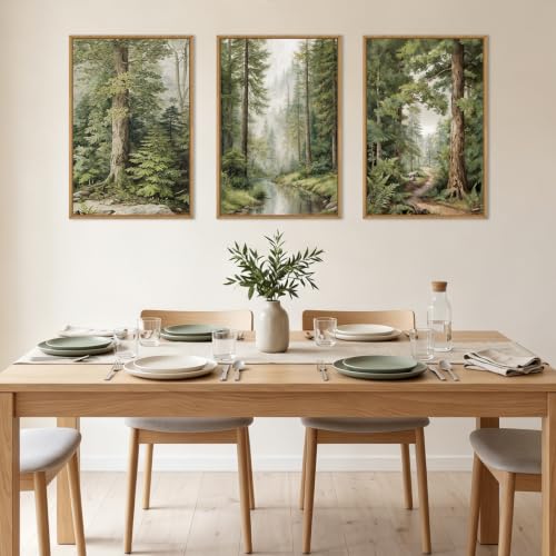 Misty Forest Green Canvas Wall Art