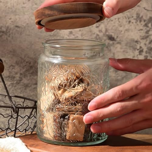 Vintage Glass Jars with Wooden Lids