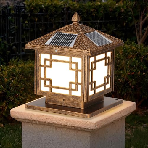Solar Post Lights Outdoor Waterproof Gate Post Mount Lights with Solar LED