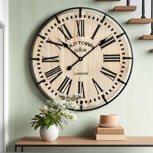 Rustic Farmhouse Wall Clock 24 Inch
