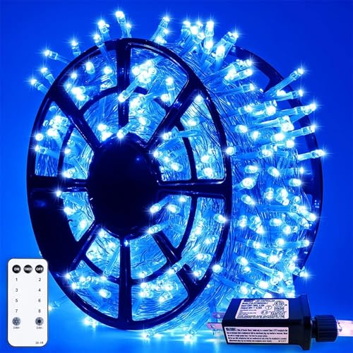 8 Modes 163 FT 500 LED Blue Christmas Lights Outdoor Waterproof (163 Foot)